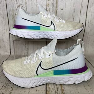 Men’s Nike react infinity run running shoes vapor green white size 10.5